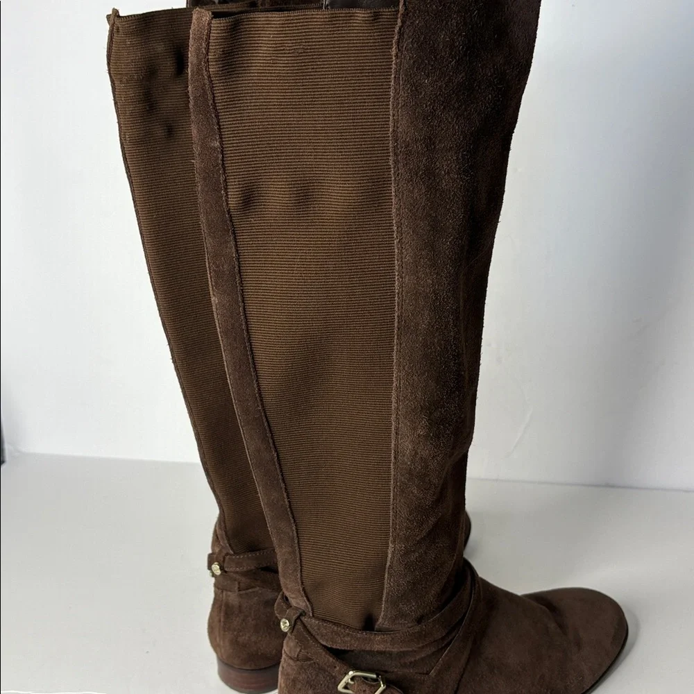 Antonio Melani Brown Suede Over the Knee Boots w/Harness Straps